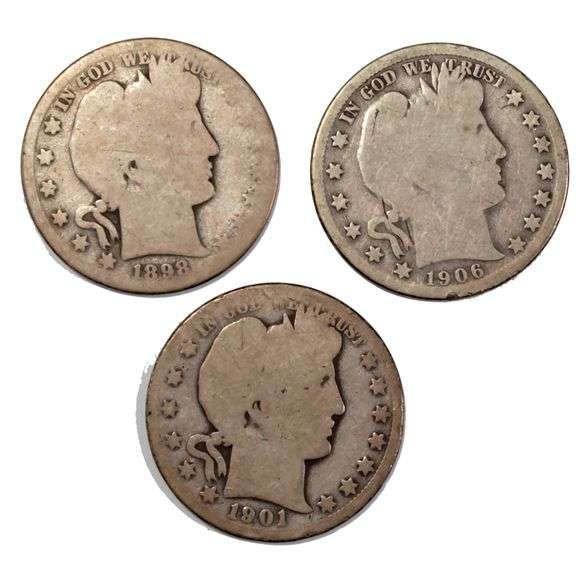 1899 O 1901 O &1906 O Barber Halves