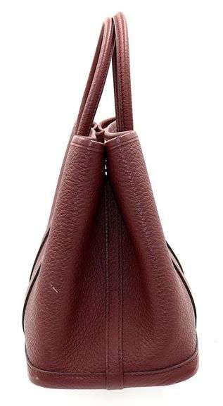 Hermes, Rouge H, Garden Party 30 MM, Top Handle Vanity Bag W/ Care Booklet & Dust Bag