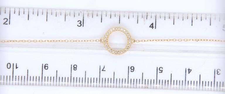 14kt Yellow gold diamond circle bracelet