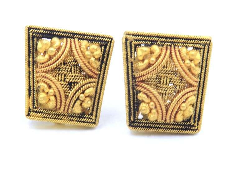 Set of Tri color Indian jewelry earrings, bangle and necklace