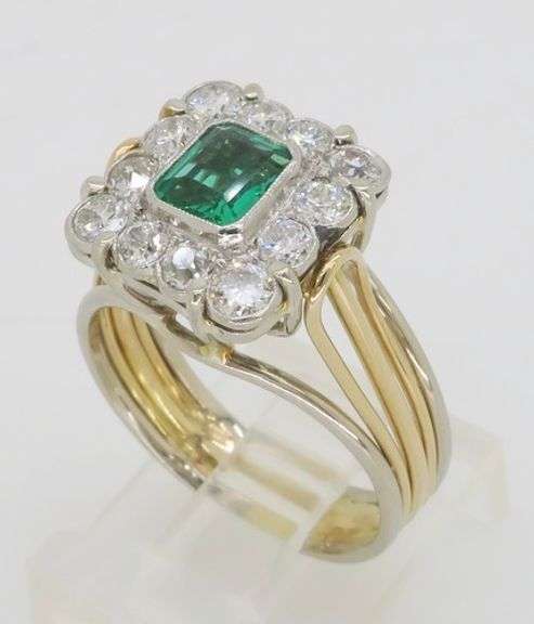 Vintage Emerald & Diamond Cocktail Ring