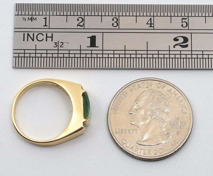 Contemporary 14K Green Tourmaline Ring