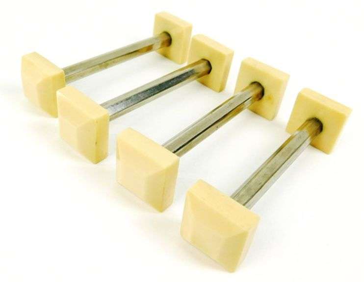 4 Vintage French Celluloid Knife Rests
