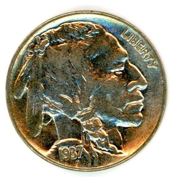 High Grade 1937 Buffalo Nickel. Full Horn!