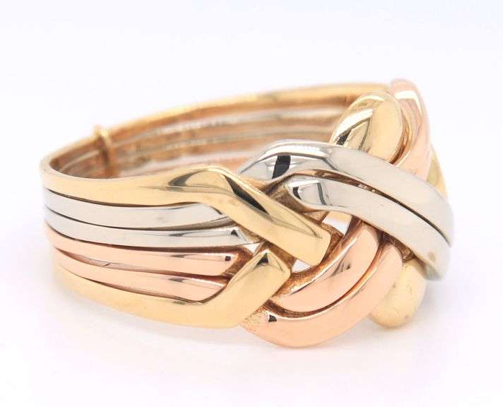 18kt Tri color gold puzzle ring