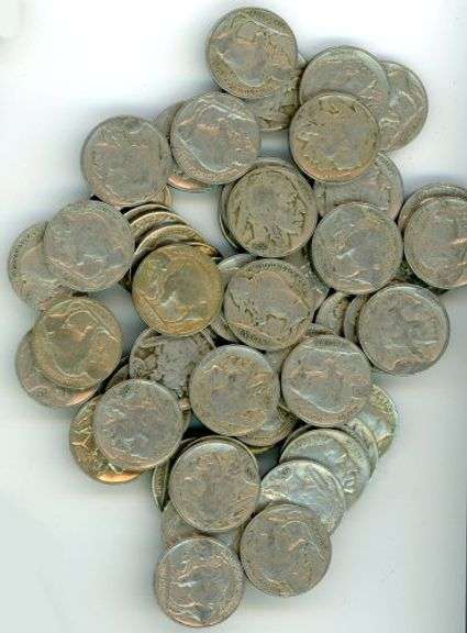 60 Assorted Buffalo Nickels with Full Dates