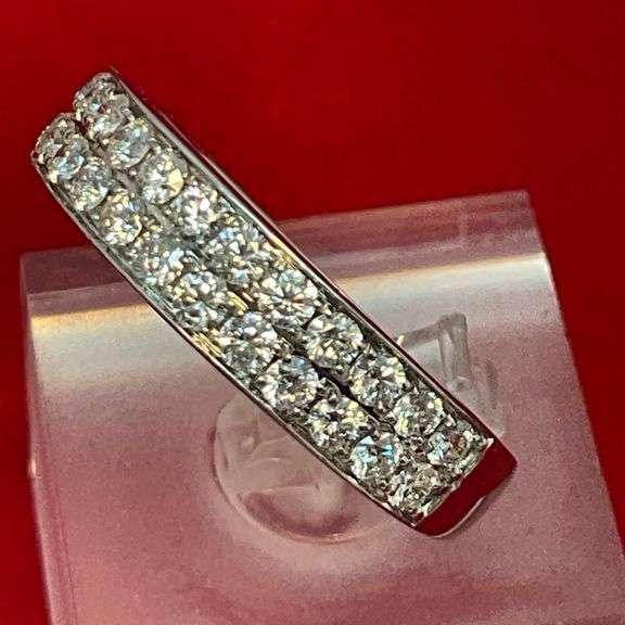 CERTIFIED 14K WHITE GOLD AND DIAMOND BAND