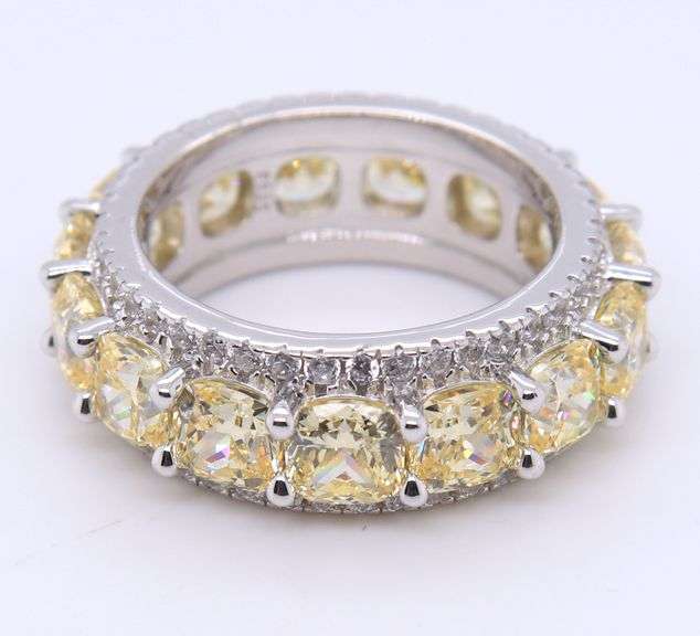 925 	Sterling Silver Yellow Cubic Zirconia Band