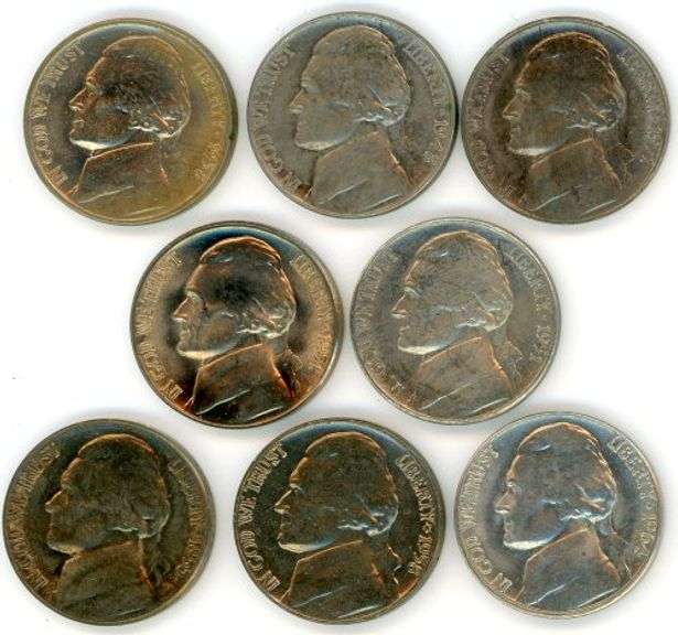 8 Different Uncirculated Jefferson Nickels