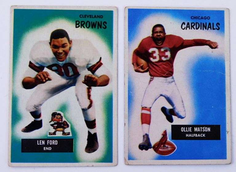 2 Bowman 1955 Football Cards