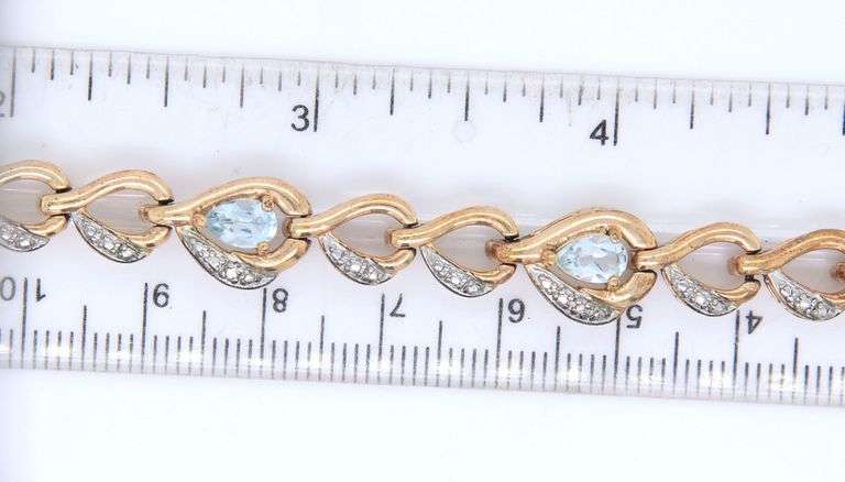925 Sterling silver cubic zirconia pear shaped bracelet
