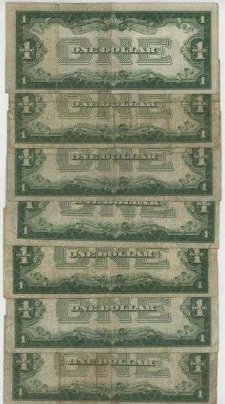 2 1928 & 5 1934 'Funny Back' $1 Small Size Silver Certificates