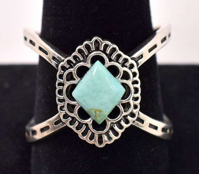Sterling Silver Turquoise Gem Knuckle Ring