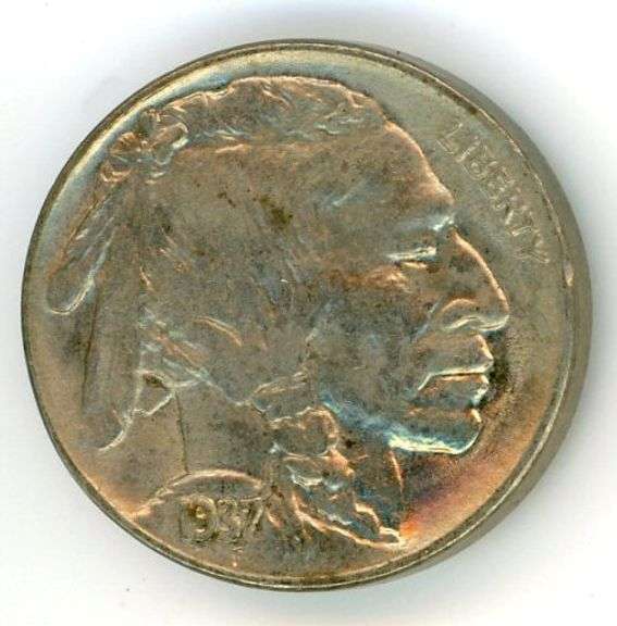 High Grade Buffalo Nickel from 1937