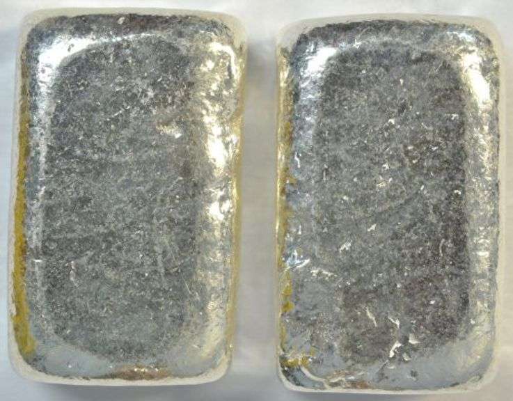 2 Vintage Monarch Precious Metals 2 Troy Oz Silver Bars
