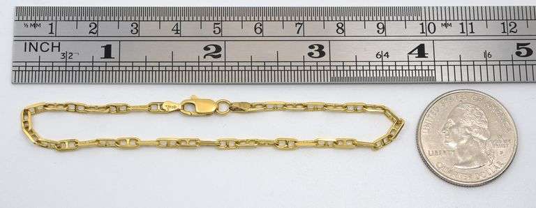 Durable 14K YG Anchor Link Bracelet