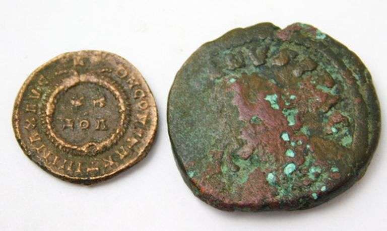 2 Ancient Roman Crusader Coins