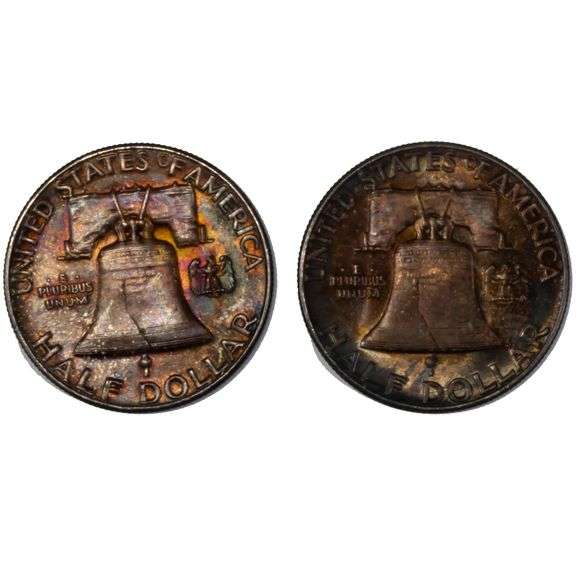 1950 &1956 Darkly Toned BU Franklin Halves