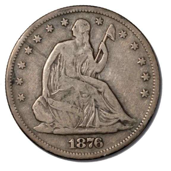 1876 S With Motto Seated Half Dollar