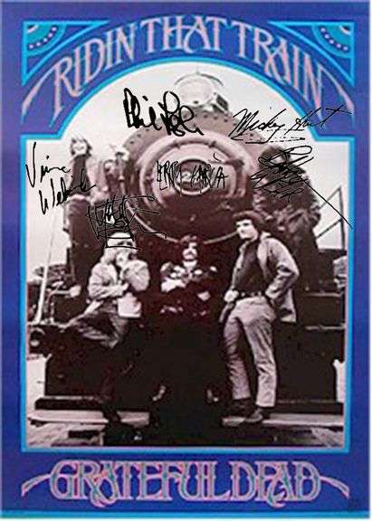 Grateful Dead Autographed Facsimile Signed Poster 24x36