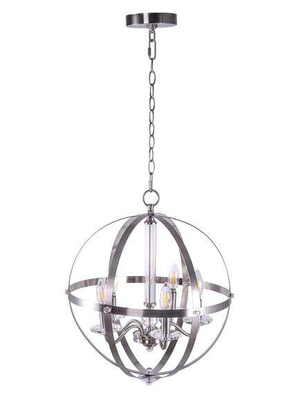 5-Light Globe Chandelier: Industrial Elegance