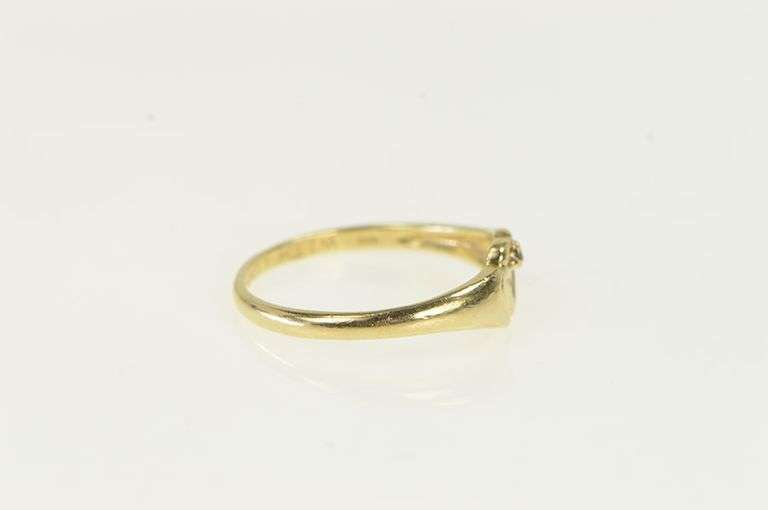 10K Yellow Gold Diamond Heart Vintage Love Symbol Ring