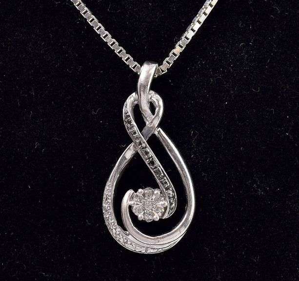Sterling Silver Diamond Pendant Necklace