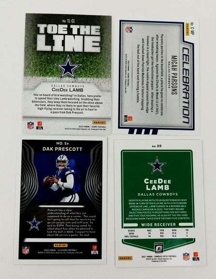 4 Dallas Cowboys Football Cards