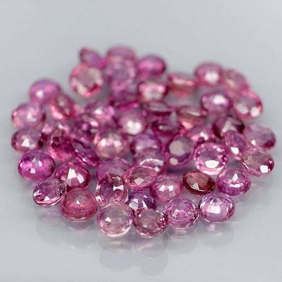 Premium 4.56ct 50 piece round cut Ruby set