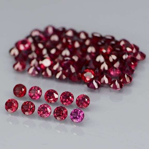 Premium diamond cut 8.71ct Rhodolite Garnet set