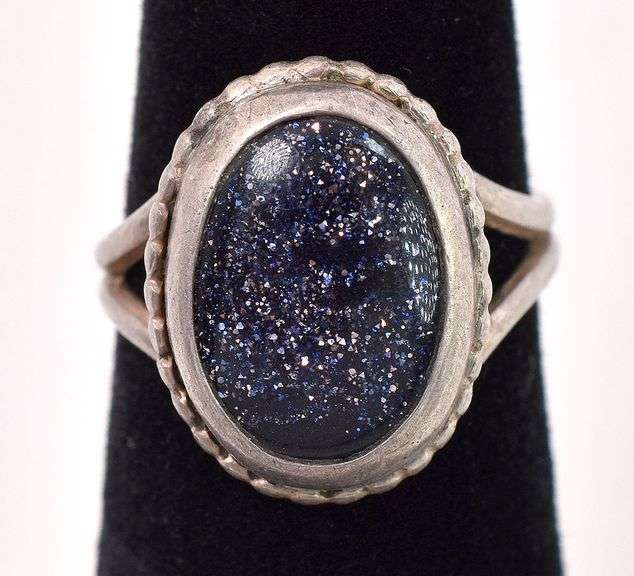 Sterling Silver Purple Glittery Resin Ring