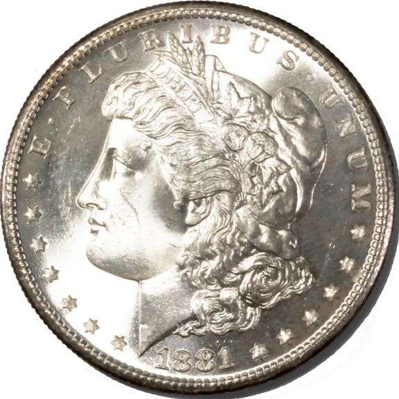 1881 S Frosty White BU Morgan Dollar