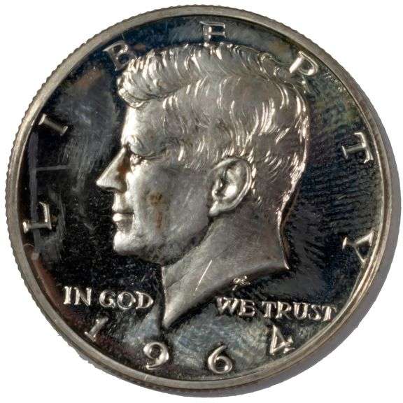 Sharp 1964 Accented Hair Kennedy Half Dollar