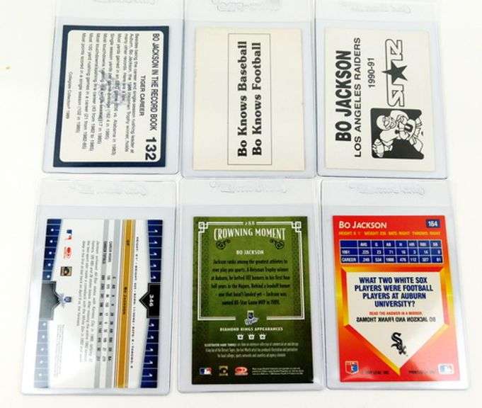 6 Bo Jackson Baseball & Football Cards