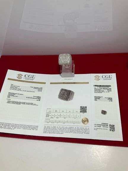 CERTIFIED 14K GOLD AND DIAMOND RING 5.50 CARAT