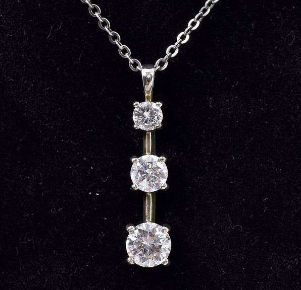 Sterling Silver Past, Present and Future Pendant Necklace