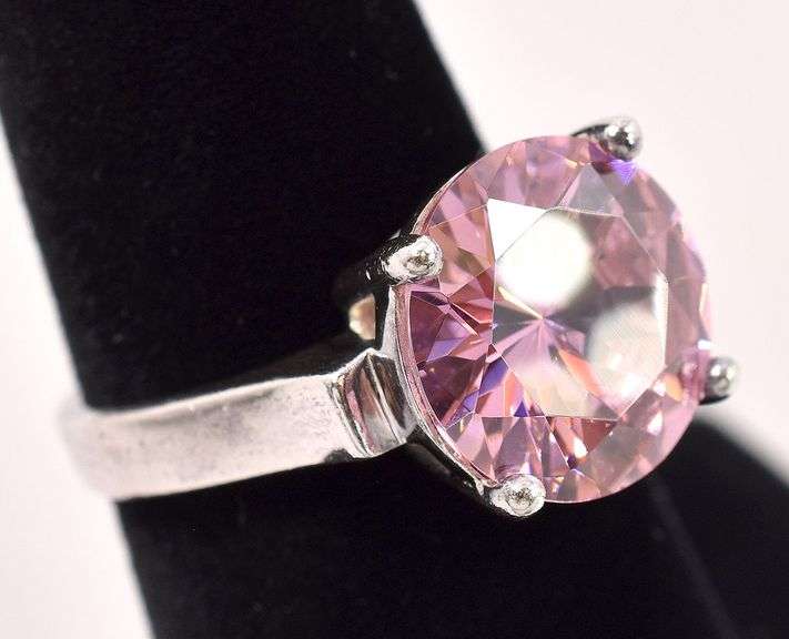 Sterling Silver Pink CZ Ring
