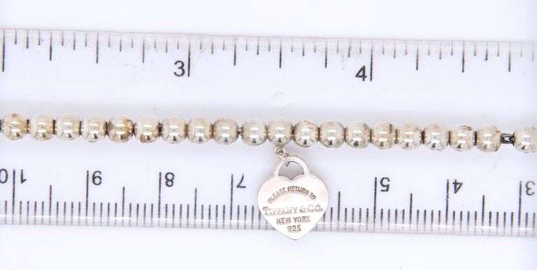 Tiffany & Co heart tag bead bracelet in 925 sterling silver