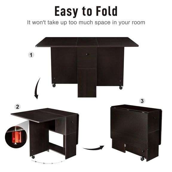 Folding Dining Table with Storage
