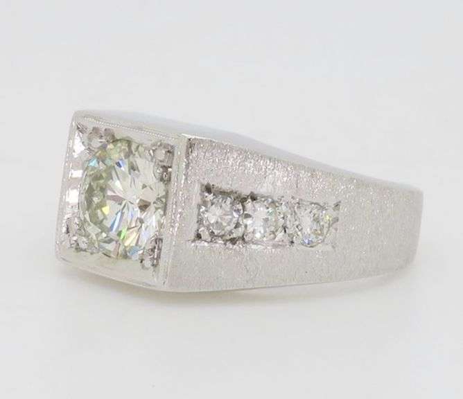 Men's 1.68CTW Diamond Ring in 14k White Gold