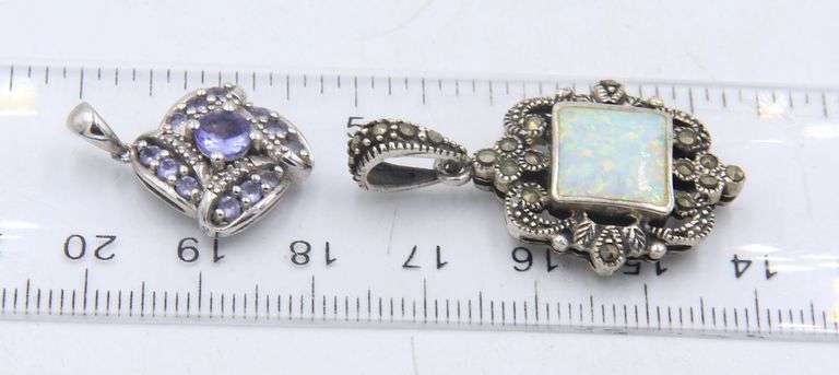 Group lot of vintage 925 sterling silver pendants