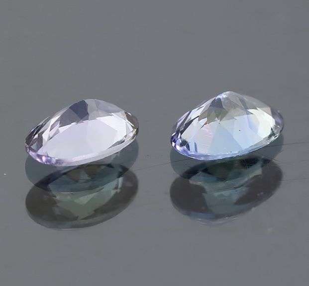 Vivid 1.48ct violet blue Tanzanite pair