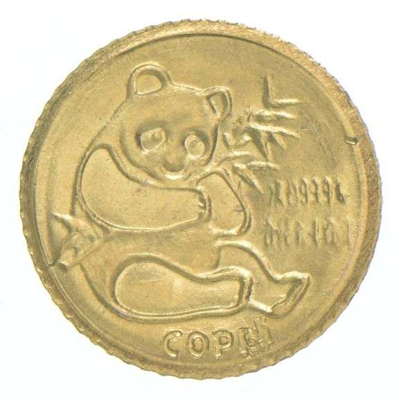 1982 China Panda .0010 8K Gold Marked Copy