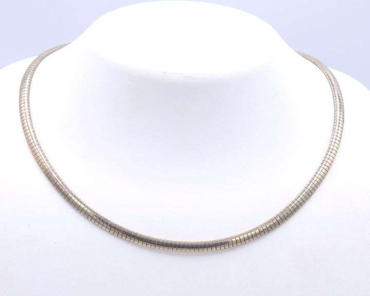 Italian 925 sterling silver omega chain necklace