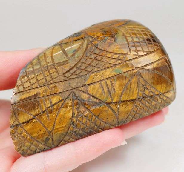 Hand carved! 1,187ct Tiger Eye Carving