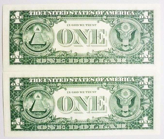 (2) Crisp Exceptional 1969C $1 Star Notes Dallas Consecutive Serial Numbers!