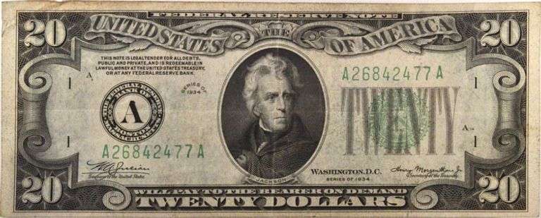 Series 1934 $20 FR.2054-A