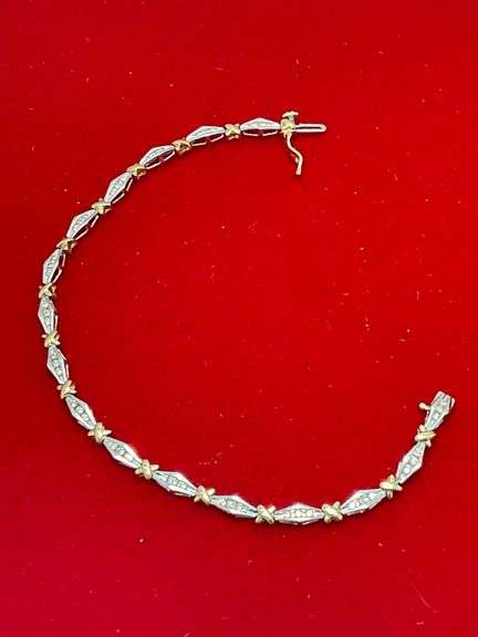 CERTIFIED 14K WHITE AND YELLOW GOLD DIAMOND BRACELET