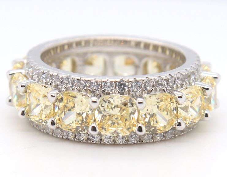 925 	Sterling Silver Yellow Cubic Zirconia Band