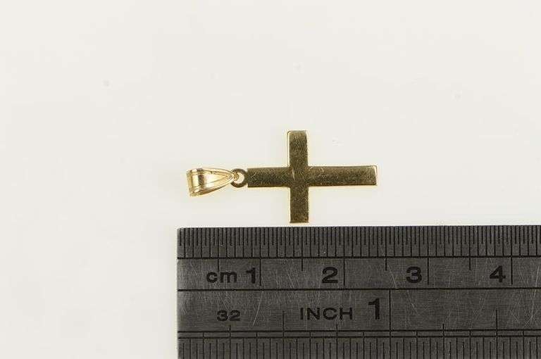 14K Yellow Gold Cross Christian Faith Symbol Religious Charm/Pendant